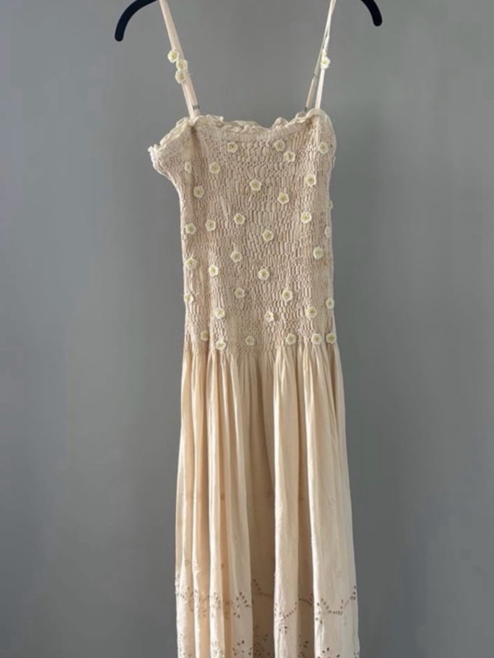Free People Cream Floral Daphne Midi Dress